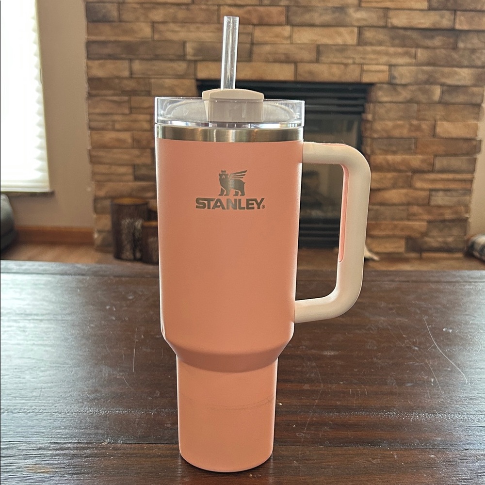 Stanley Coral Travel Mug with Straw